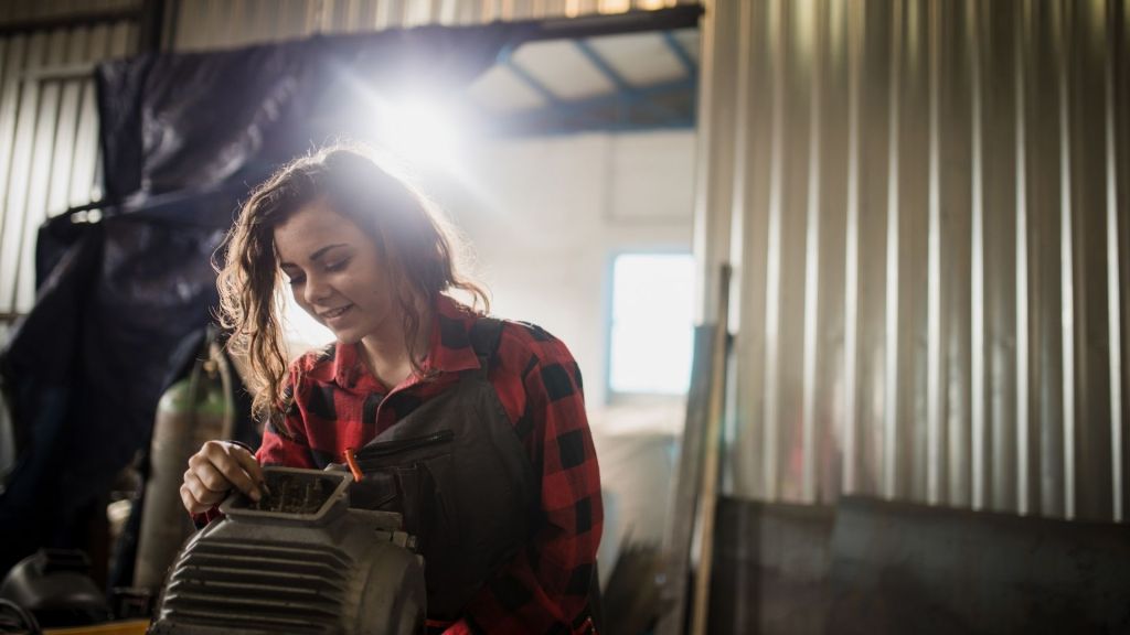 girl working in industry